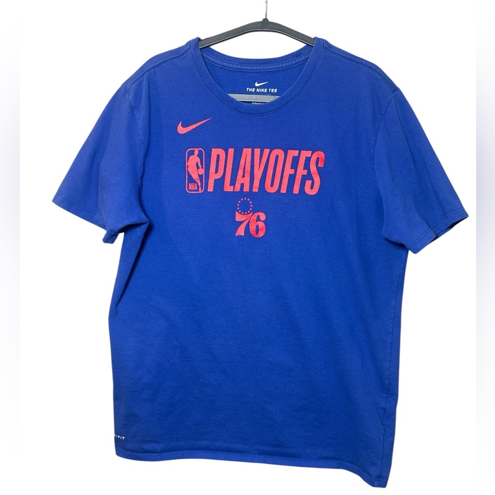 Nike Dri-Fit Philadelphia 76ers NBA‎ Playoffs Tee L Blue